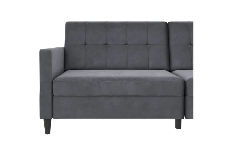 Sovesofa Hartford 203x83x82 cm, Antracit, Velour - 203x83x82 cm, Antracit, Velour - Møbler - Sofaer - Sovesofaer
