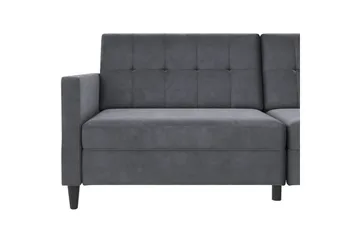 Sovesofa Hartford 203x83x82 cm, Antracit, Velour - 203x83x82 cm, Antracit, Velour - Møbler - Sofaer - Sovesofaer