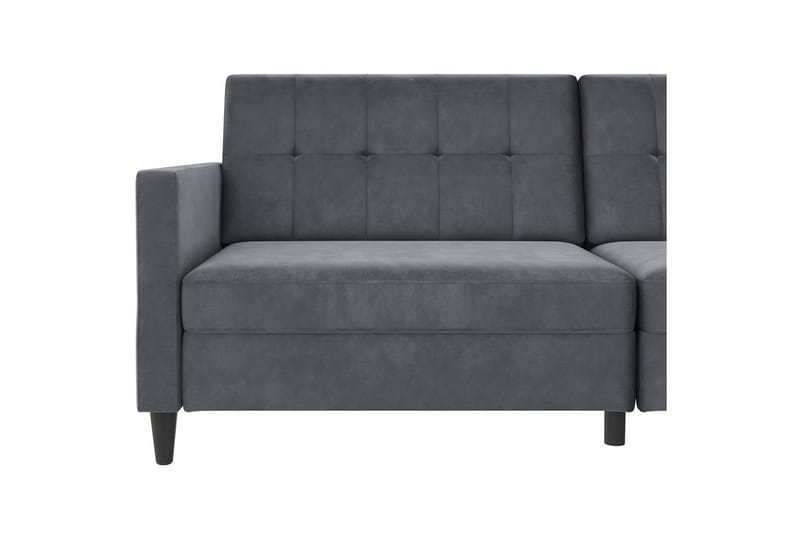 Sovesofa Hartford 203x83x82 cm, Antracit, Velour - 203x83x82 cm, Antracit, Velour - Møbler - Sofaer - Sovesofaer