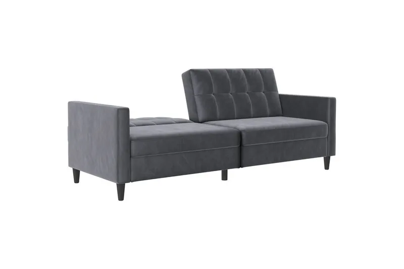 Sovesofa Hartford 203x83x82 cm, Antracit, Velour - 203x83x82 cm, Antracit, Velour - Møbler - Sofaer - Sovesofaer