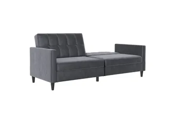 Sovesofa Hartford 203x83x82 cm, Antracit, Velour - 203x83x82 cm, Antracit, Velour - Møbler - Sofaer - Sovesofaer