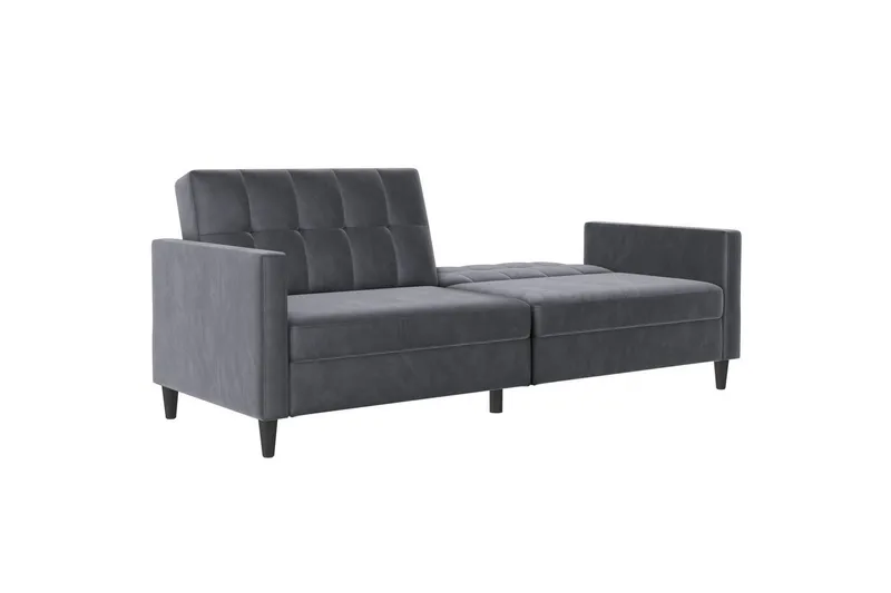 Sovesofa Hartford 203x83x82 cm, Antracit, Velour - 203x83x82 cm, Antracit, Velour - Møbler - Sofaer - Sovesofaer