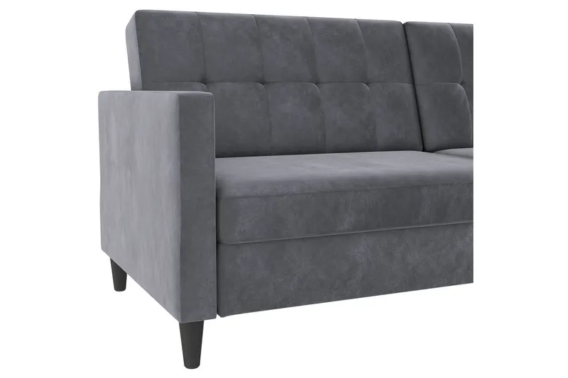 Sovesofa Hartford 203x83x82 cm, Antracit, Velour - 203x83x82 cm, Antracit, Velour - Møbler - Sofaer - Sovesofaer