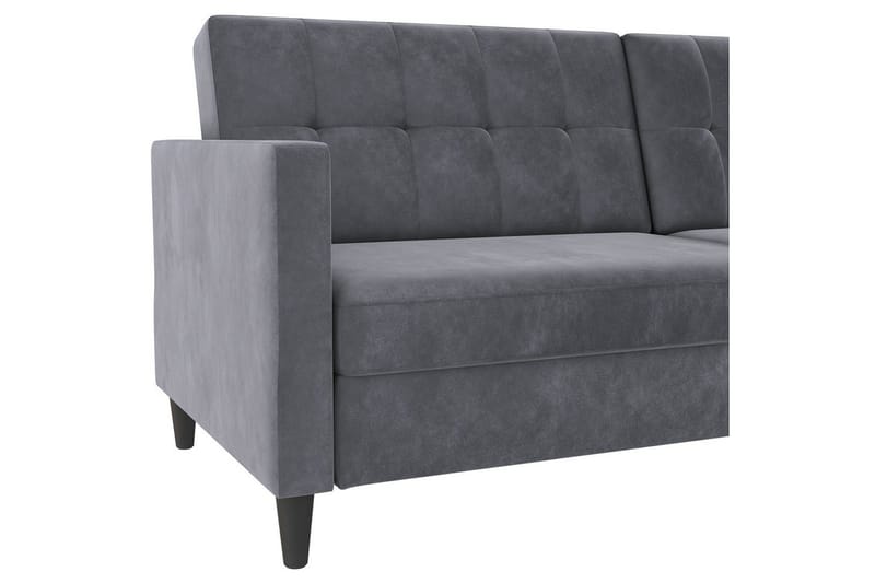 Sovesofa Hartford 203x83x82 cm, Antracit, Velour - 203x83x82 cm, Antracit, Velour - Møbler - Sofaer - Sovesofaer