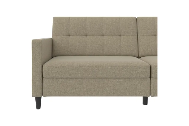 Sovesofa Hartford 203x83x82 cm, Cappuccino, Linnedstoflook (100% Polyester - 203x83x82 cm, Cappuccino, Linnedstoflook (100% Polyester - Møbler - Sofaer - Sovesofaer