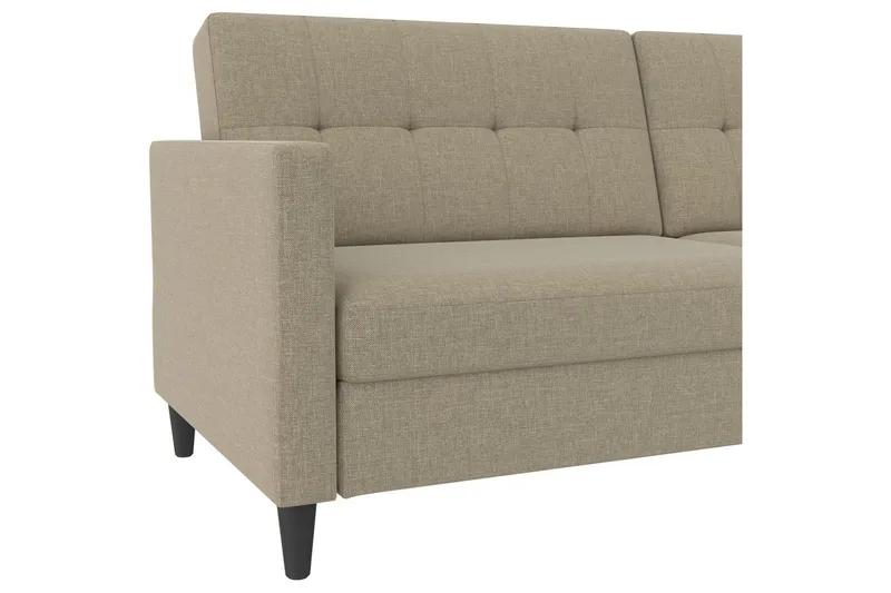Sovesofa Hartford 203x83x82 cm, Cappuccino, Linnedstoflook (100% Polyester - 203x83x82 cm, Cappuccino, Linnedstoflook (100% Polyester - Møbler - Sofaer - Sovesofaer