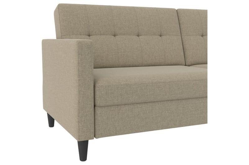 Sovesofa Hartford 203x83x82 cm, Cappuccino, Linnedstoflook (100% Polyester - 203x83x82 cm, Cappuccino, Linnedstoflook (100% Polyester - Møbler - Sofaer - Sovesofaer