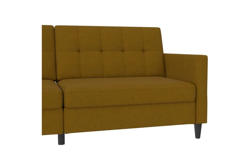 Sovesofa Hartford 203x83x82 cm, Curry, Linnedstoflook (100% Polyester - 203x83x82 cm, Curry, Linnedstoflook (100% Polyester - Møbler - Sofaer - Sovesofaer