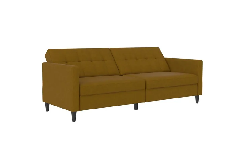 Sovesofa Hartford 203x83x82 cm, Curry, Linnedstoflook (100% Polyester - 203x83x82 cm, Curry, Linnedstoflook (100% Polyester - Møbler - Sofaer - Sovesofaer