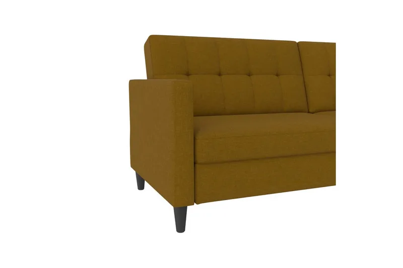 Sovesofa Hartford 203x83x82 cm, Curry, Linnedstoflook (100% Polyester - 203x83x82 cm, Curry, Linnedstoflook (100% Polyester - Møbler - Sofaer - Sovesofaer