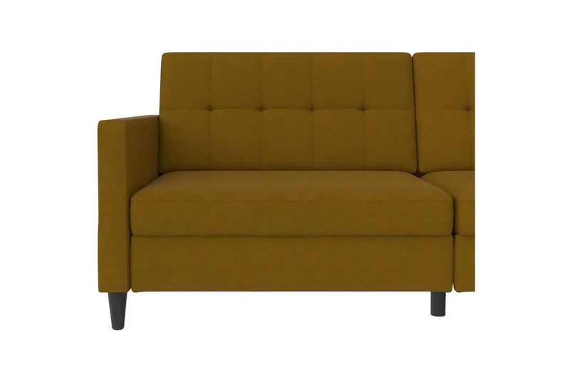 Sovesofa Hartford 203x83x82 cm, Curry, Linnedstoflook (100% Polyester - 203x83x82 cm, Curry, Linnedstoflook (100% Polyester - Møbler - Sofaer - Sovesofaer