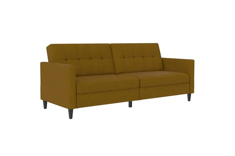 Sovesofa Hartford 203x83x82 cm, Curry, Linnedstoflook (100% Polyester, 203x83x82 cm, Curry, Linnedstoflook (100% Polyester