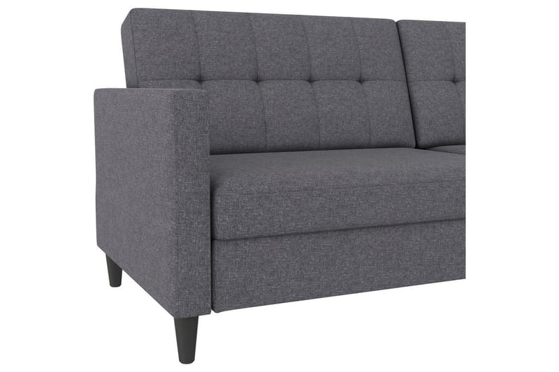 Sovesofa Hartford 203x83x82 cm, Grå, Linnedstoflook (100% Polyester - 203x83x82 cm, Grå, Linnedstoflook (100% Polyester - Møbler - Sofaer - Sovesofaer