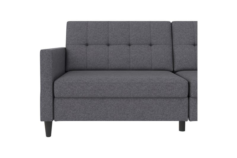 Sovesofa Hartford 203x83x82 cm, Grå, Linnedstoflook (100% Polyester - 203x83x82 cm, Grå, Linnedstoflook (100% Polyester - Møbler - Sofaer - Sovesofaer