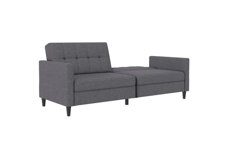 Sovesofa Hartford 203x83x82 cm, Grå, Linnedstoflook (100% Polyester - 203x83x82 cm, Grå, Linnedstoflook (100% Polyester - Møbler - Sofaer - Sovesofaer