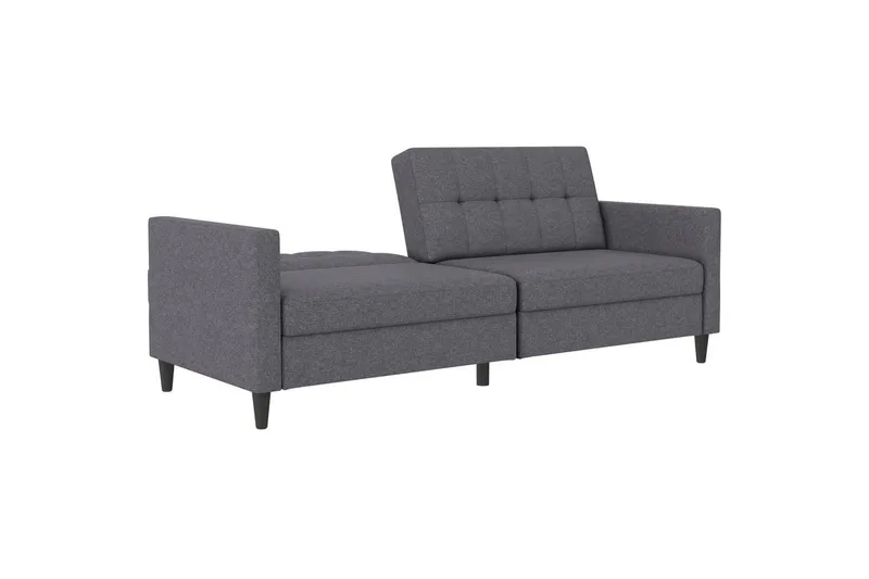 Sovesofa Hartford 203x83x82 cm, Grå, Linnedstoflook (100% Polyester - 203x83x82 cm, Grå, Linnedstoflook (100% Polyester - Møbler - Sofaer - Sovesofaer