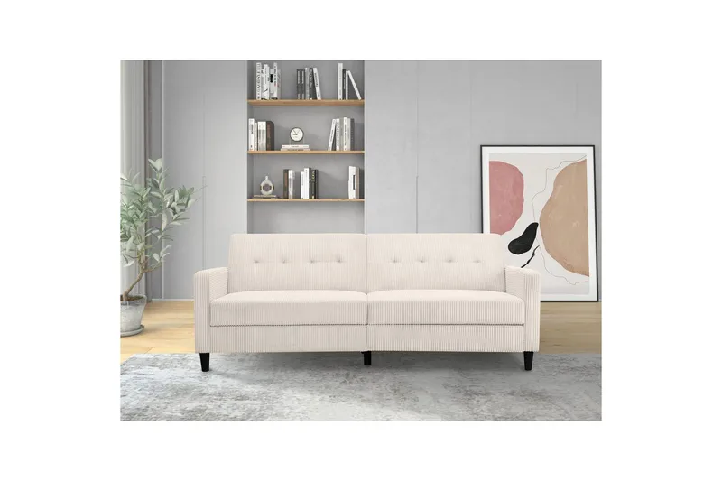 Sovesofa Hartford II 203x83x82 cm, Creme - 203x83x82 cm, Creme - Møbler - Sofaer - Sovesofaer