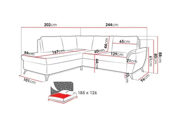 Hereford 3-pers. Hjørnesovesofa - Møbler - Sofaer - Sovesofaer