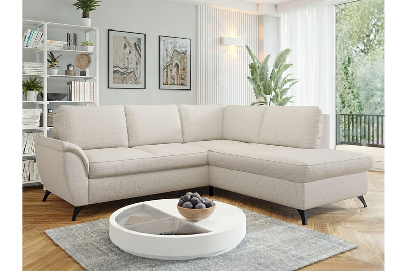 Hereford 3-pers. Hjørnesovesofa - Beige/Lys beige - Sovesofaer - Hjørnesovesofa