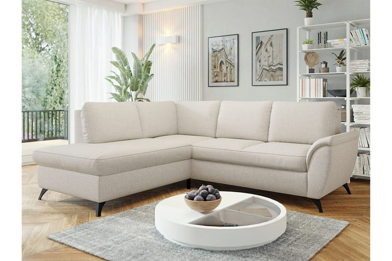 Hereford 3-pers. Hjørnesovesofa - Beige/Lys beige - Sovesofaer - Hjørnesovesofa