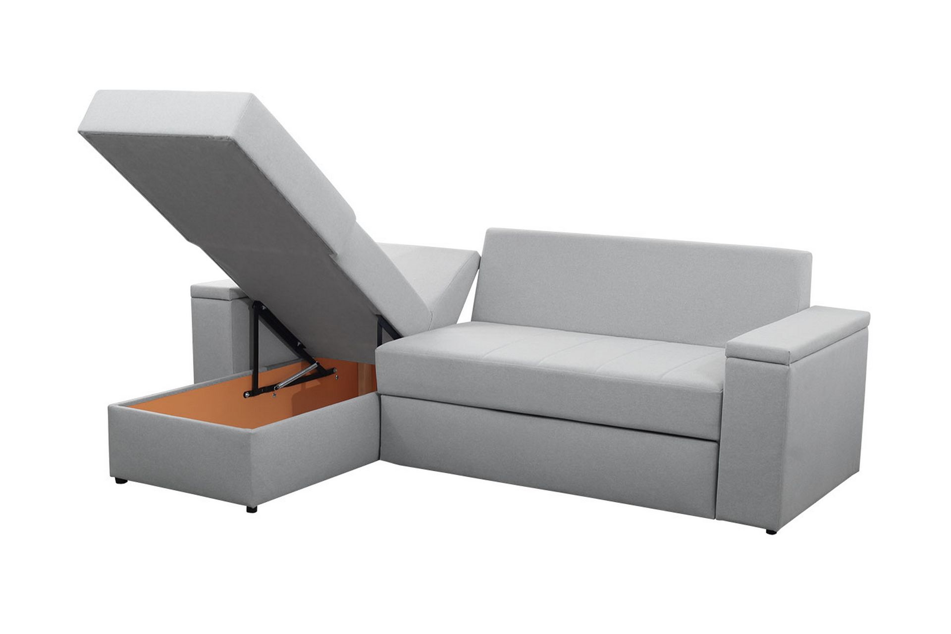 Herosa 3-Pers. Sovesofa med Chaiselong med Opbevaring - Lysegrå - Møbler - Sofaer - Sovesofaer
