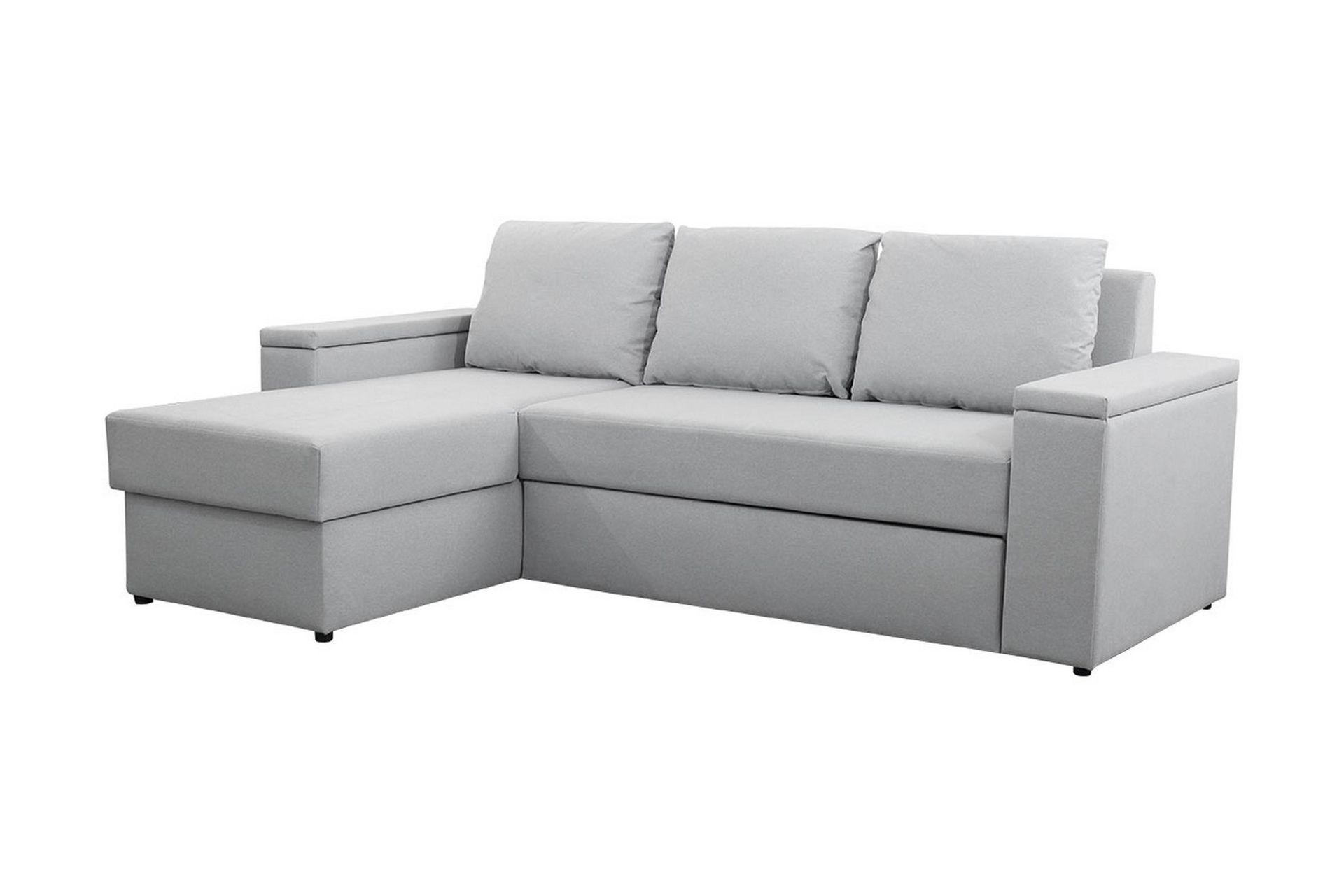 Herosa 3-Pers. Sovesofa med Chaiselong med Opbevaring - Lysegrå - Møbler - Sofaer - Sovesofaer