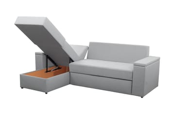 Herosa 3-Pers. Sovesofa med Chaiselong med Opbevaring - Grå - Møbler - Sofaer - Sovesofaer