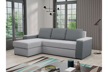 Herosa 3-Pers. Sovesofa med Chaiselong med Opbevaring - Grå - Møbler - Sofaer - Sovesofaer