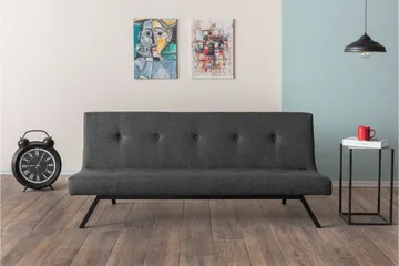 Hetalia 3-sæders Sovesofa med Langsgående Liggeflade 102x180 cm i Stof - Mørkegrå - Møbler - Sofaer - Sovesofaer