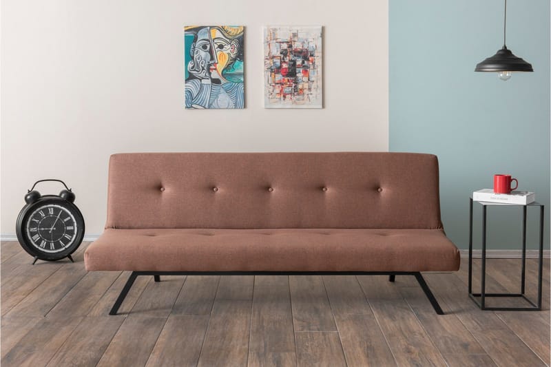 Hetalia 3-personers Rektangulær Sovesofa 102x180 cm i Stof, Brun