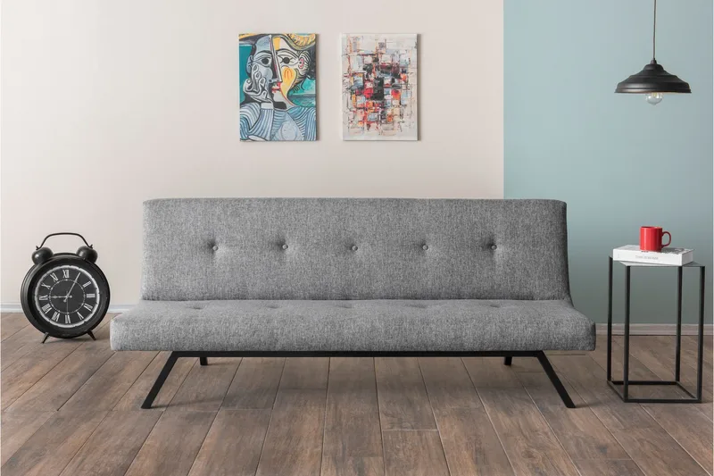 Hetalia 3-personers Sovesofa 102x180 cm i Stof - Grå - Møbler - Sofaer - Sovesofaer