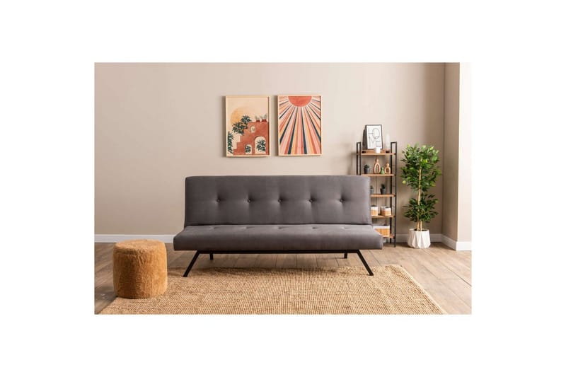 Hetalia 3-personers Rektangulær Sovesofa 100x180 cm i Stof - Grå - Møbler - Sofaer - Sovesofaer