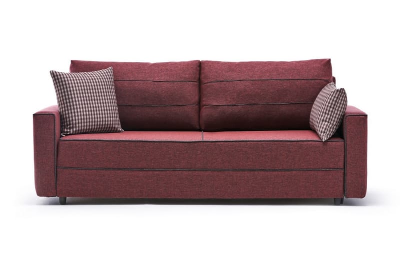 Highbank Sovesofa 3-Pers. 185x150 - Rød - Sovesofaer - 3 personers sovesofa