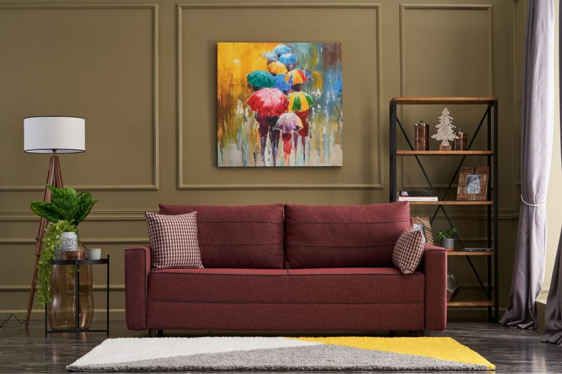 Highbank Sovesofa 3-Pers. 185x150 - Rød - Møbler - Sofaer - Sovesofaer