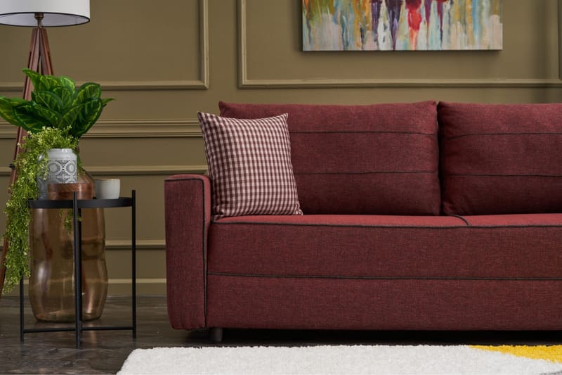 Highbank Sovesofa 3-Pers. 185x150 - Rød - Møbler - Sofaer - Sovesofaer