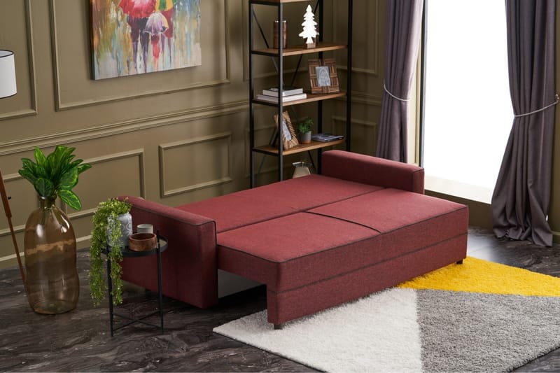 Highbank Sovesofa 3-Pers. 185x150 - Rød - Møbler - Sofaer - Sovesofaer