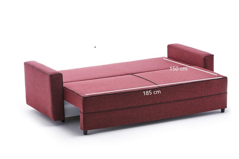 Highbank Sovesofa 3-Pers. 185x150 - Rød - Møbler - Sofaer - Sovesofaer