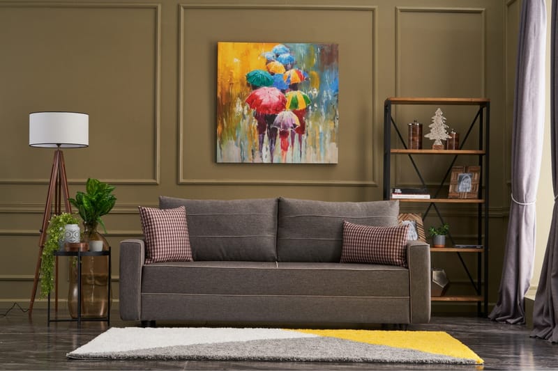 Highbank Sovesofa 3-Pers. 185x150 - Brun - Møbler - Sofaer - Sovesofaer