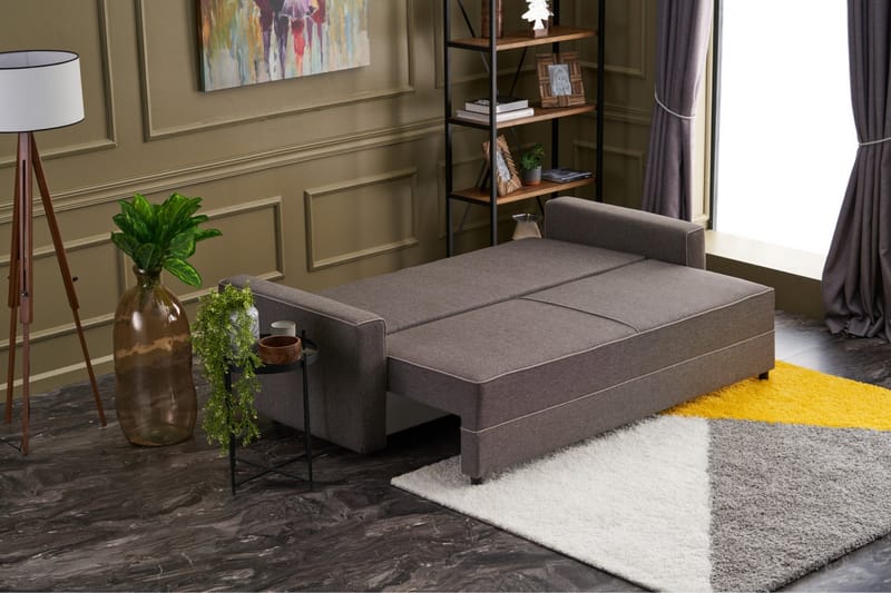 Highbank Sovesofa 3-Pers. 185x150 - Brun - Møbler - Sofaer - Sovesofaer