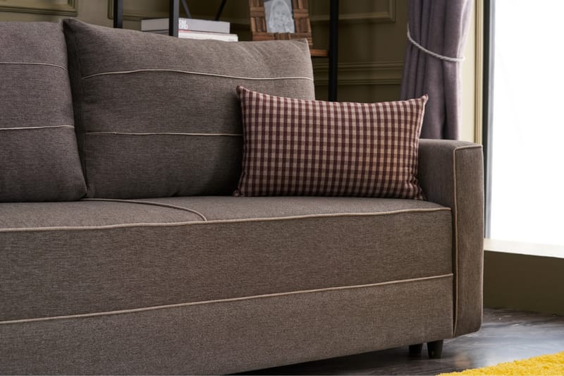 Highbank Sovesofa 3-Pers. 185x150 - Brun - Møbler - Sofaer - Sovesofaer