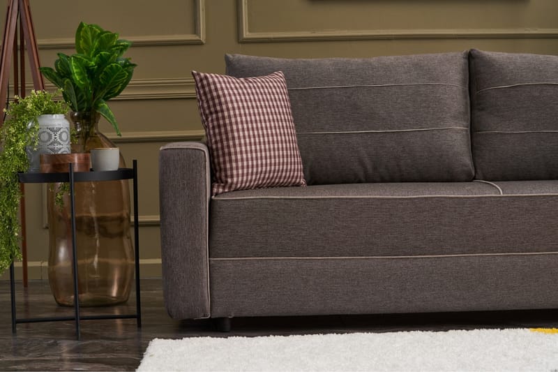 Highbank Sovesofa 3-Pers. 185x150 - Brun - Møbler - Sofaer - Sovesofaer