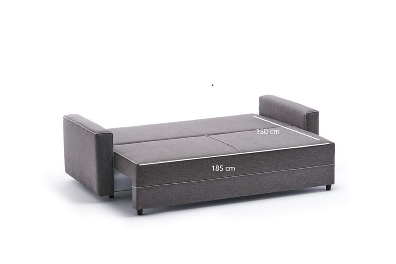 Highbank Sovesofa 3-Pers. 185x150 - Brun - Møbler - Sofaer - Sovesofaer