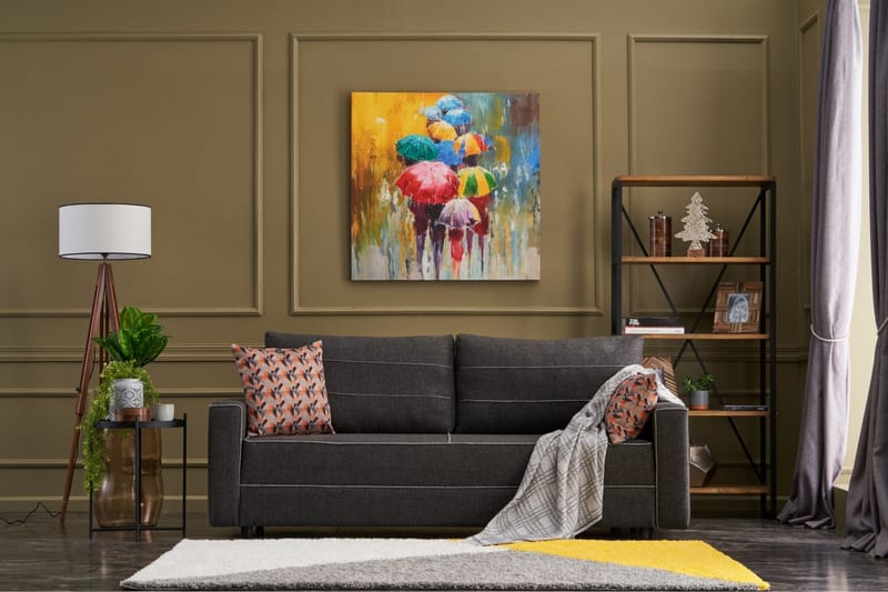 Highbank Sovesofa 3-Pers. 185x150 - Antracit - Møbler - Sofaer - Sovesofaer