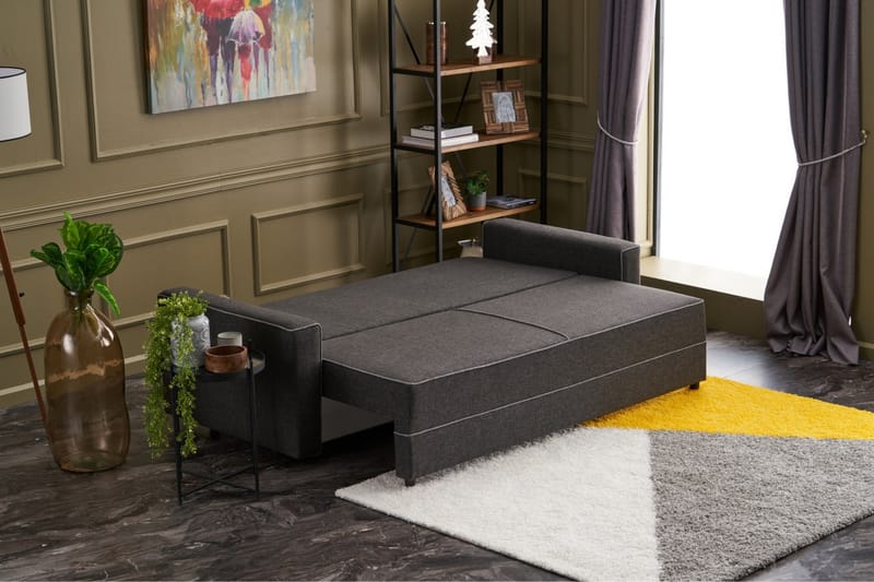 Highbank Sovesofa 3-Pers. 185x150 - Antracit - Møbler - Sofaer - Sovesofaer