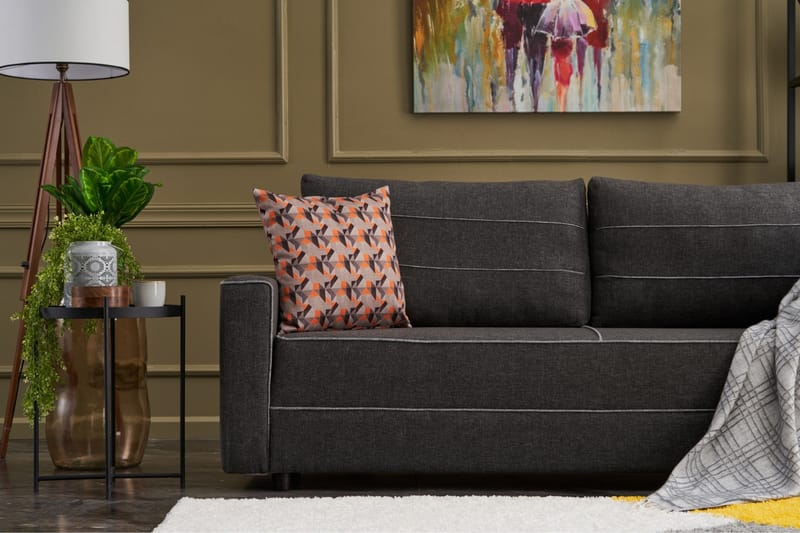Highbank Sovesofa 3-Pers. 185x150 - Antracit - Møbler - Sofaer - Sovesofaer