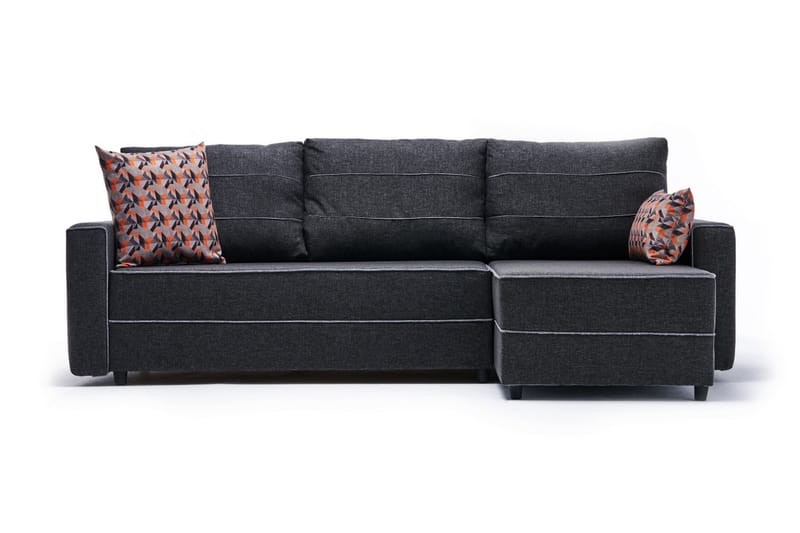 Highbank Sovesofa m. Chaiselong 4-Pers. 200x150 - Antracit - Møbler - Sofaer - Sovesofaer