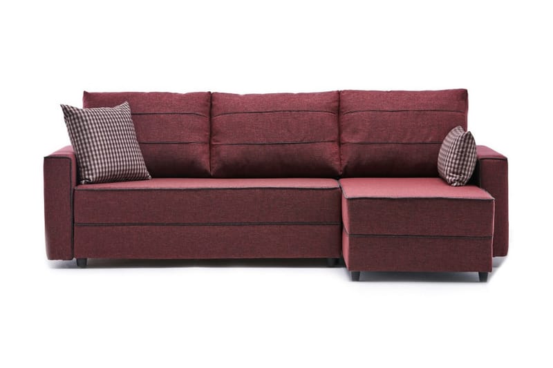 Highbank Sovesofa m. Chaiselong 4-Pers. 200x150 - Rød - Sovesofaer - Sovesofa chaiselong