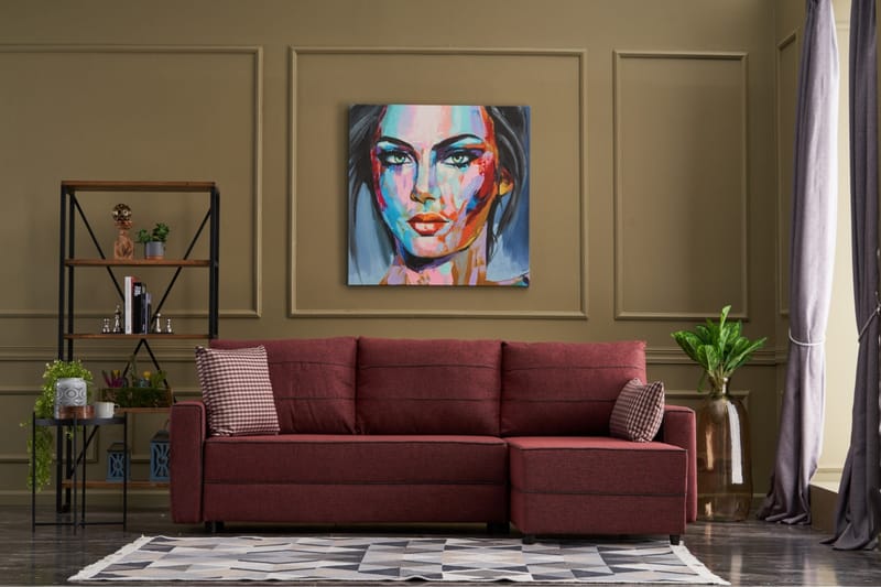 Highbank Sovesofa m. Chaiselong 4-Pers. 200x150 - Rød - Møbler - Sofaer - Sovesofaer