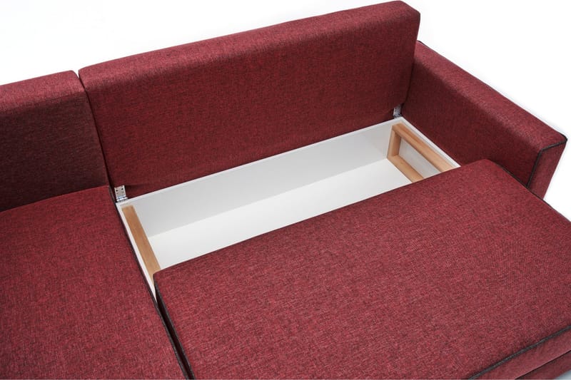 Highbank Sovesofa m. Chaiselong 4-Pers. 200x150 - Rød - Møbler - Sofaer - Sovesofaer