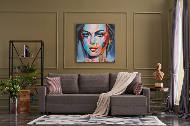 Highbank Sovesofa m. Chaiselong 4-Pers. 200x150 - Brun - Møbler - Sofaer - Sovesofaer
